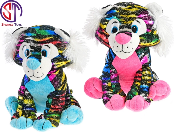 Tigre en peluche assis coloré Star Sparkle 24 cm
