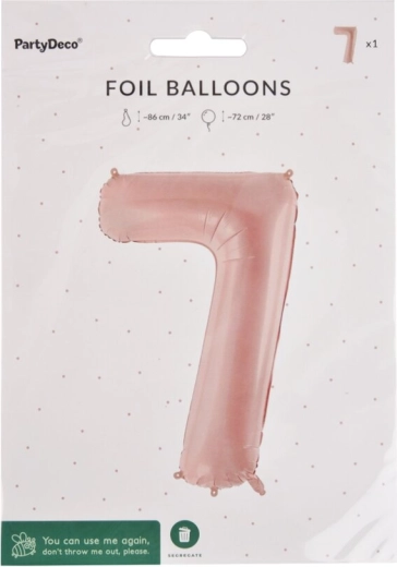 Ballon en aluminium chiffre 7 beige 72 cm