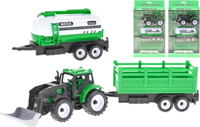 Tracteur chargeur à inertie 17 cm + 2 remorques, 3 types
