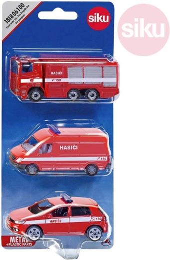 SIKU coffret de véhicules de pompiers de la République tchèque en blister (3 pièces)