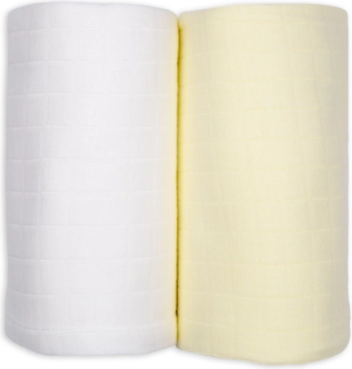 Lodger swaddler solid lot de 2 pcs 110 × 110 cm cloud dancer/butter