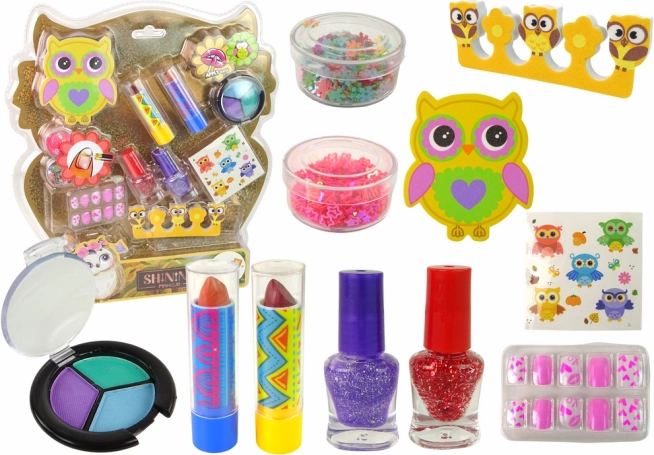Coffret créatif de maquillage et de décoration des ongles Hibou
