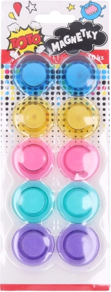 Aimants ronds colorés 3 cm - ensemble de 10 pièces