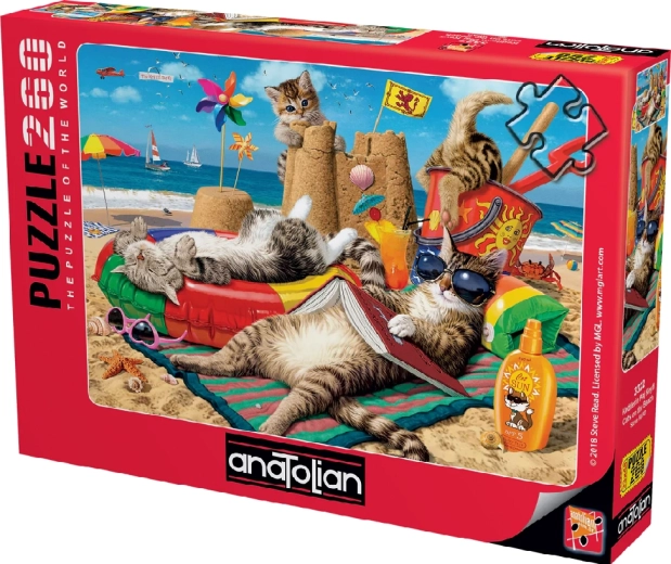 Puzzle Anatolian Chats à la plage, 260 pièces