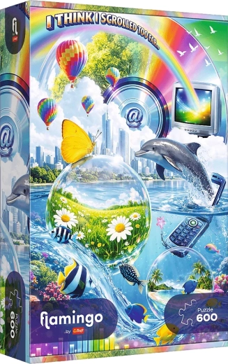 Puzzle Trefl Flamingo : chaos Internet Y2K – 600 pièces