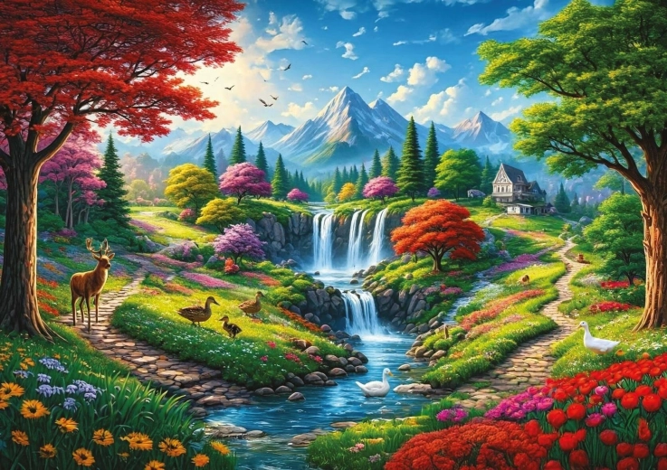 Puzzle Au pied des montagnes 500 pièces ART PUZZLE
