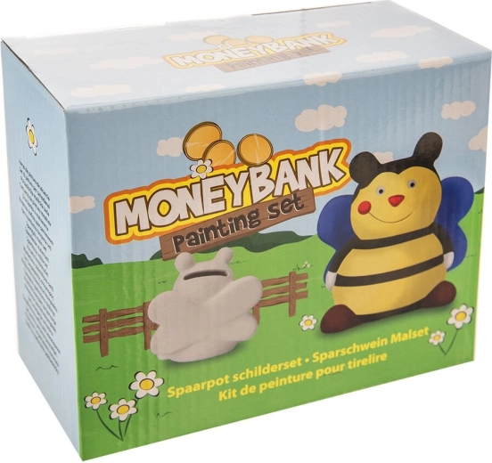 Kit créatif de tirelires à peindre abeille (8 pcs) avec peintures