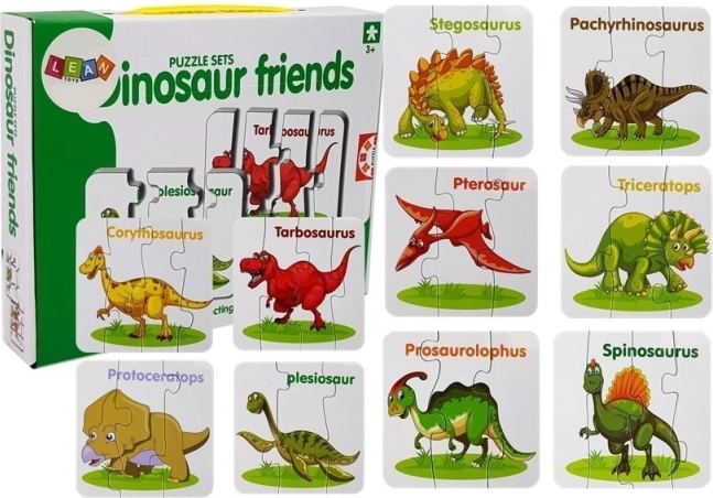 puzzle éducatifs dinosaures – 10 paires en anglais