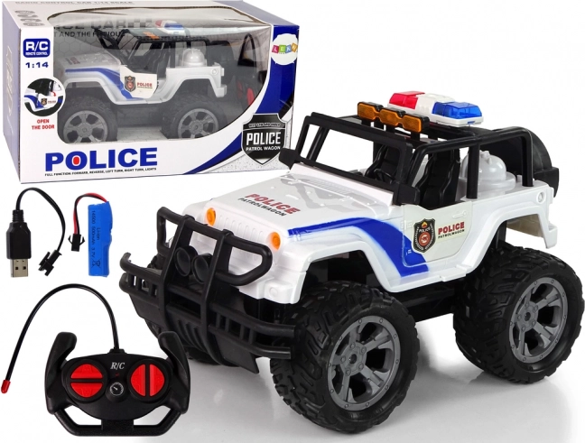 Jeep de police R/C ludique avec effets