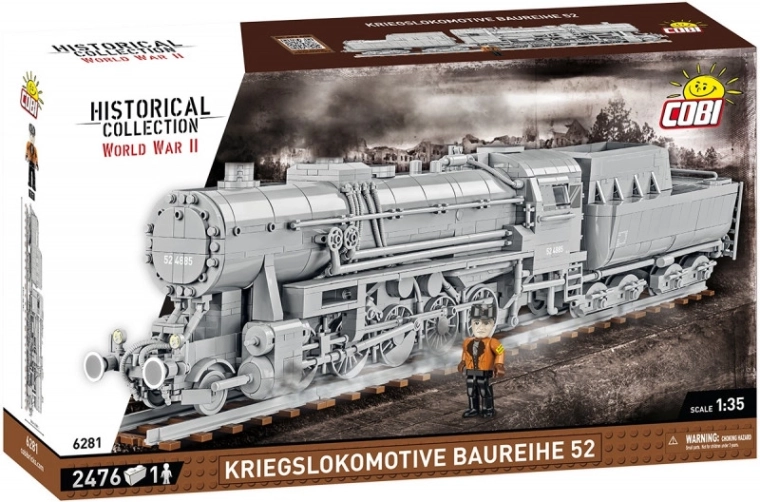 Cobi 6281 Seconde Guerre mondiale 1:35 Locomotive à vapeur Kriegslokomotive Baureihe 52 avec tender