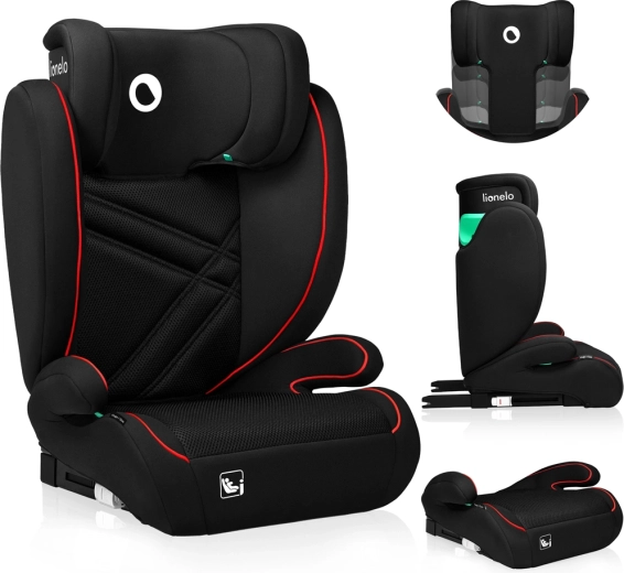 Lionelo Hugo i-Size siège auto pour enfants 100–150 cm Sporty Black Red