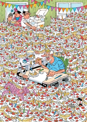 Puzzle JUMBO Jan van Haasteren Expert : Hourra, Jan fête ses 90 ans ! 500 pièces