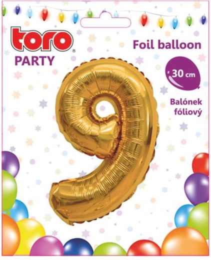 Ballon en aluminium chiffre 9, 30 cm, or TORO