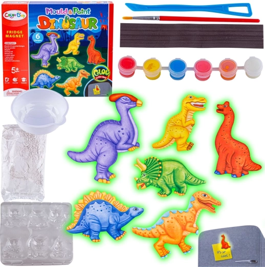 ColorDay kit créatif pour fabriquer des magnets dinosaures glow (moulage et peinture)