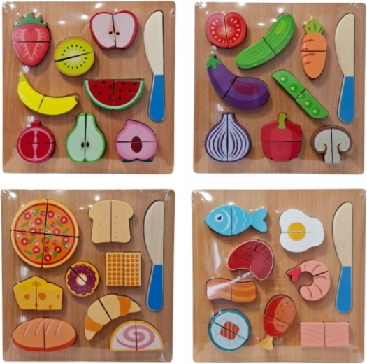 Puzzle en bois aliments avec couteau (variante aléatoire) - 1 pièce