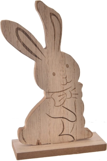 Lapin en bois beige 18 cm