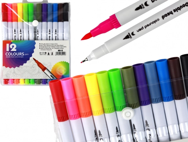 Set de Feutres Bicolores Colorés avec Organisateur