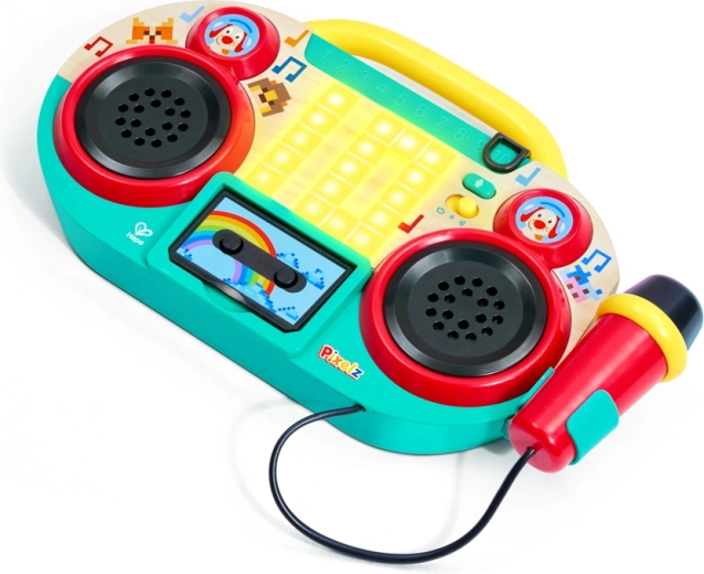 Radio boombox Pixelz avec microphone, effets lumineux et sonores