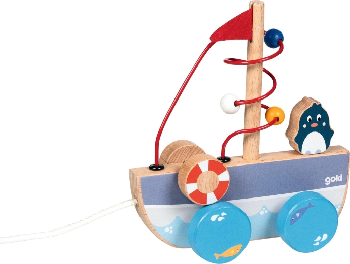 Bateau à tirer Ahoy avec labyrinthe de perles - 1 pièce
