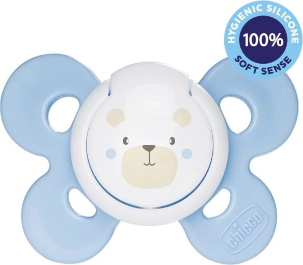 Chicco sucette Physio Comfort silicone 2–6 mois, pour garçon – ourson