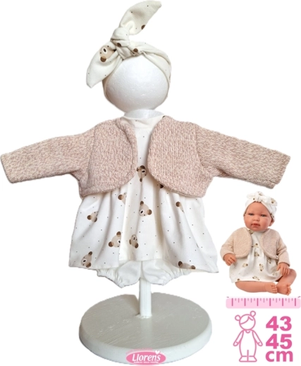 Tenue pour poupée bébé NEW BORN 43–45 cm – ensemble 4 pièces Llorens