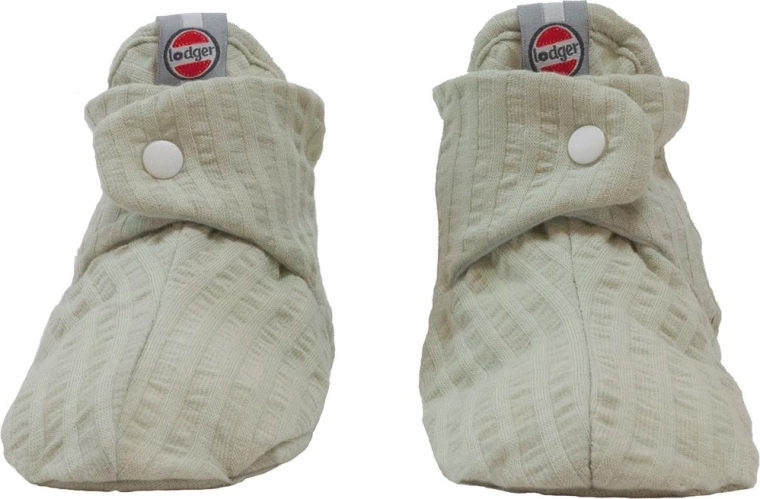 Chaussons en coton Lodger seersucker silk 6–12 mois