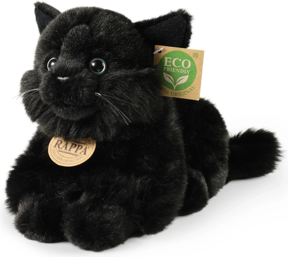 Chat en peluche noir 22 cm éco-responsable