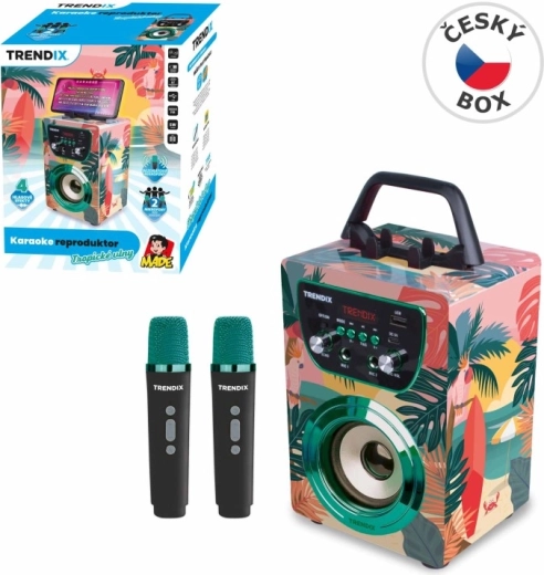 Enceinte karaoké Tropical Vibes avec 2 microphones sans fil