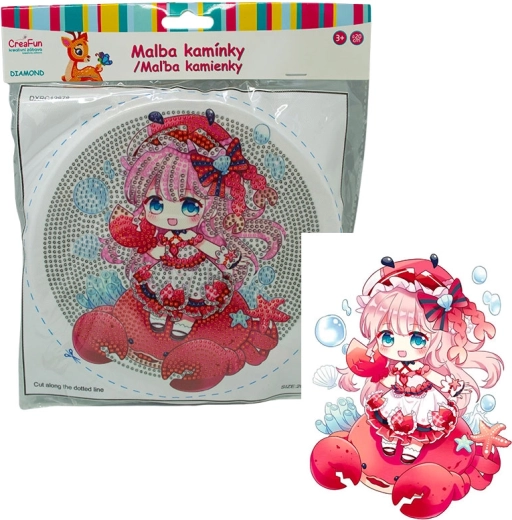 Peinture diamant avec cadre – poupée en rouge 20 cm