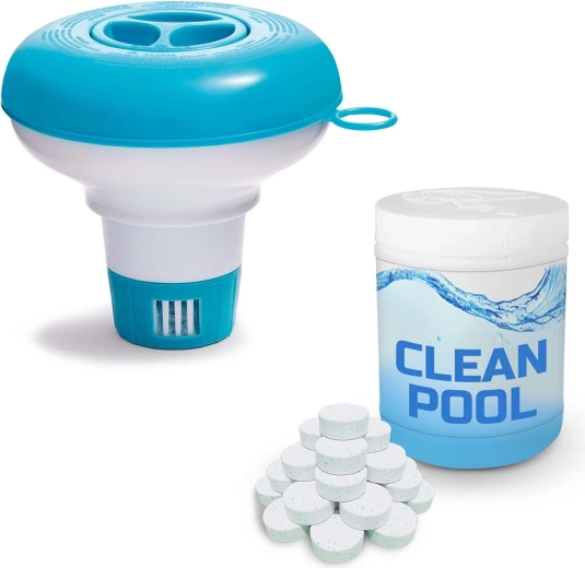 Distributeur flottant de produits chimiques pour piscine + 0,5 kg de pastilles multifonctions
