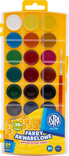 Aquarelles ASTRA 24 pcs Ø 25 mm avec pinceau