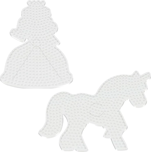 Playbox plaques pour perles à repasser – licorne et princesse (2 pcs)