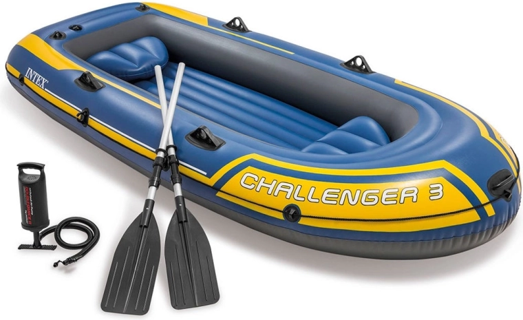 Bateau pneumatique Intex Challenger 3 set pour 3 personnes