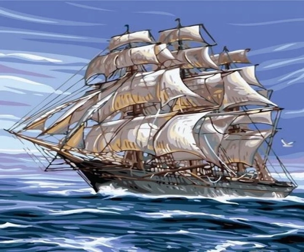 Norimpex Peinture par numéros Voilier en mer 40 × 50 cm