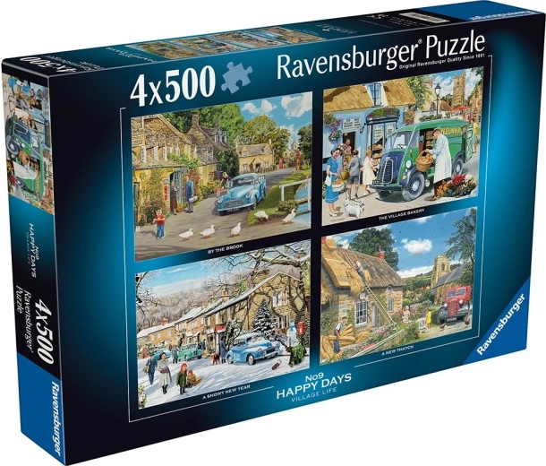 Puzzle Ravensburger Happy Days : La vie au village 4×500 pièces