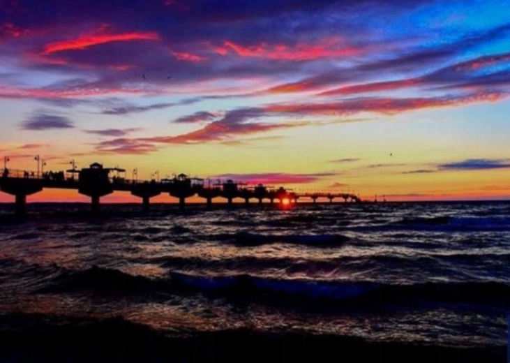 Peinture diamant – coucher de soleil sur le ponton 30 × 40 cm