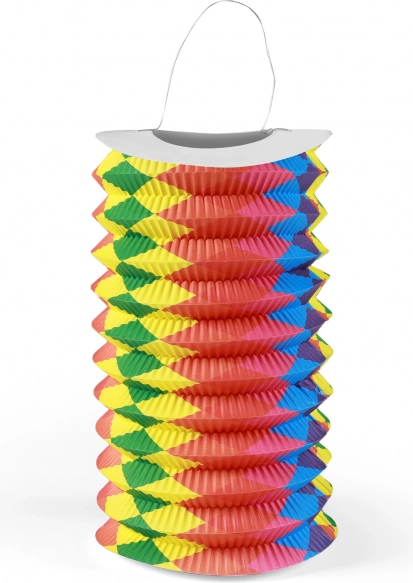 Lanterne en papier arc-en-ciel 15 cm