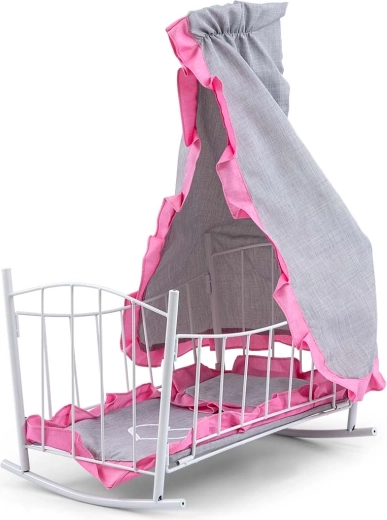 Milly Mally lit et berceau pour poupées Lily avec ciel de lit Prestige Pink
