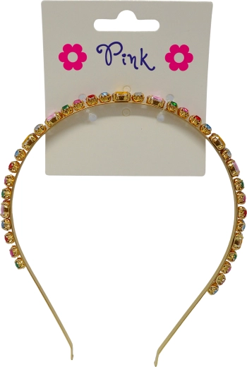 Serre-tête avec diamant acrylique coloré pour petites filles