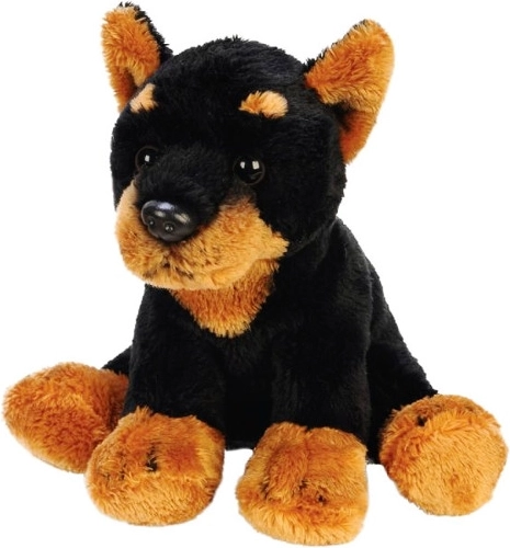 Chien doberman en peluche