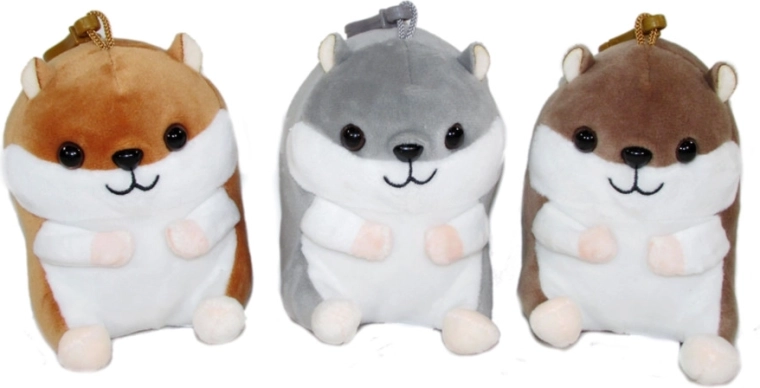 Porte-clés en peluche hamster 12 cm