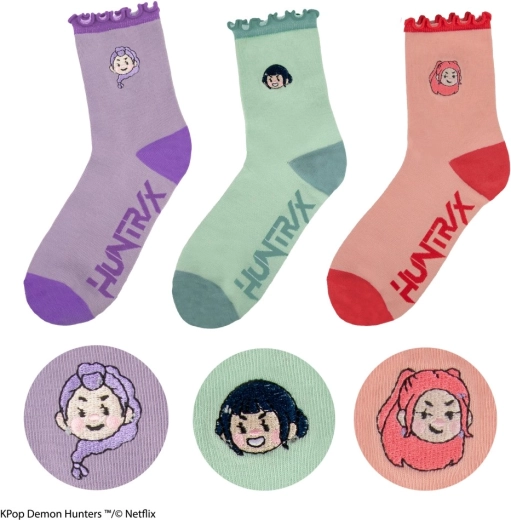 Huntrix Chasseurs de démons K-pop chaussettes – lot de 3 paires
