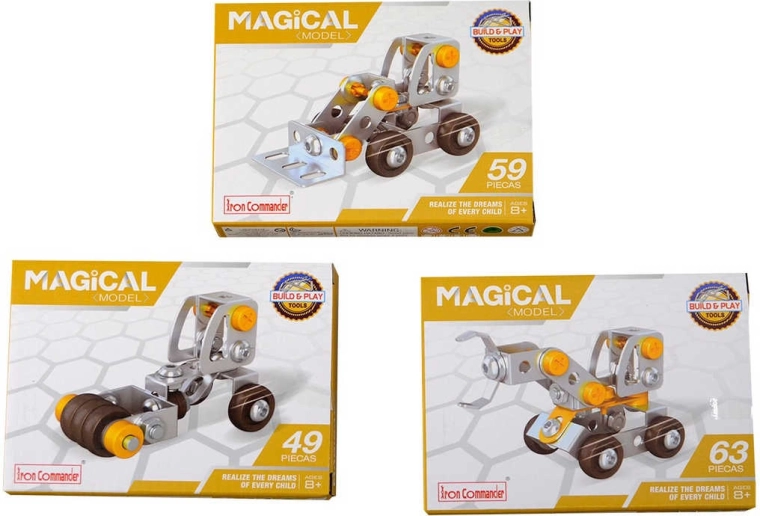 Kit de construction métallique à visser – véhicule de chantier (49–63 pièces) avec outils - 1 pièce