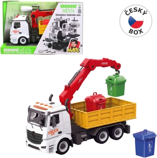 Camion poubelle à assembler avec lumière et son 30 cm