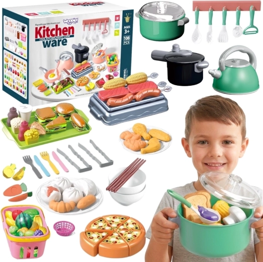Ensemble de cuisine WOOPIE pour cuisiner et découper 108 pièces – vert