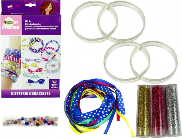 Kit de fabrication de bracelets DIY avec paillettes et rubans