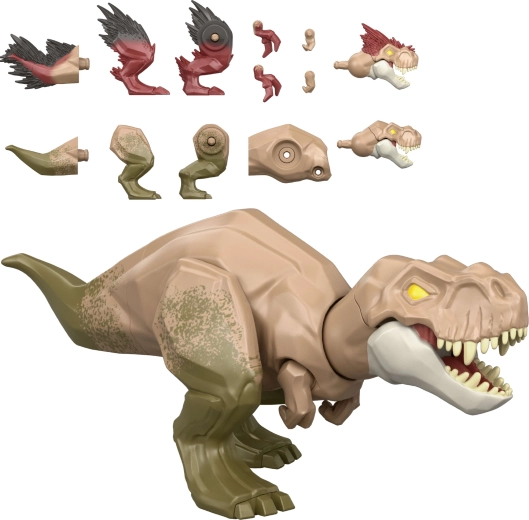 Mattel Jurassic World Mayhem Mix-Ups 2 en 1 figurine de dinosaure Tyrannosaurus rex