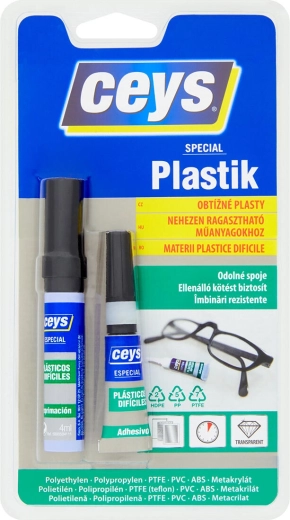 Colle pour plastiques difficiles à coller 3 g + 2 ml / 4 ml CEYS