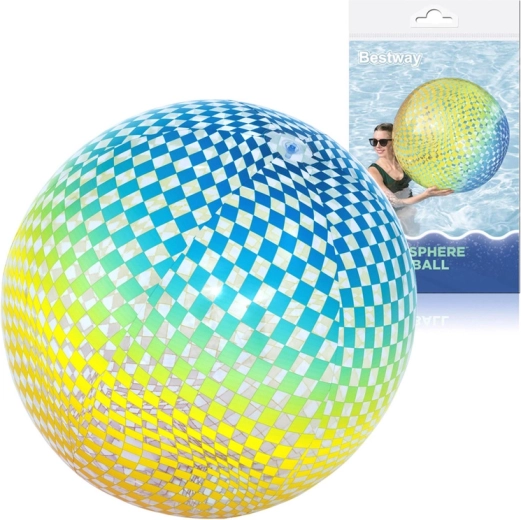 Bestway ballon de plage gonflable ColorSphere à motif coloré en damier 107 cm