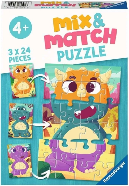 RAVENSBURGER puzzle Mix & Match : adorables dinosaures 3×24 pièces